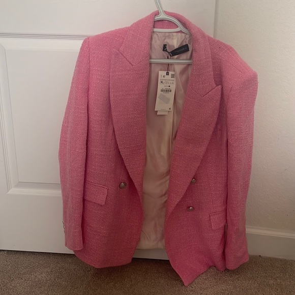 Zara Jackets & Coats Zara Pink Blazer New Sizexl Poshmark